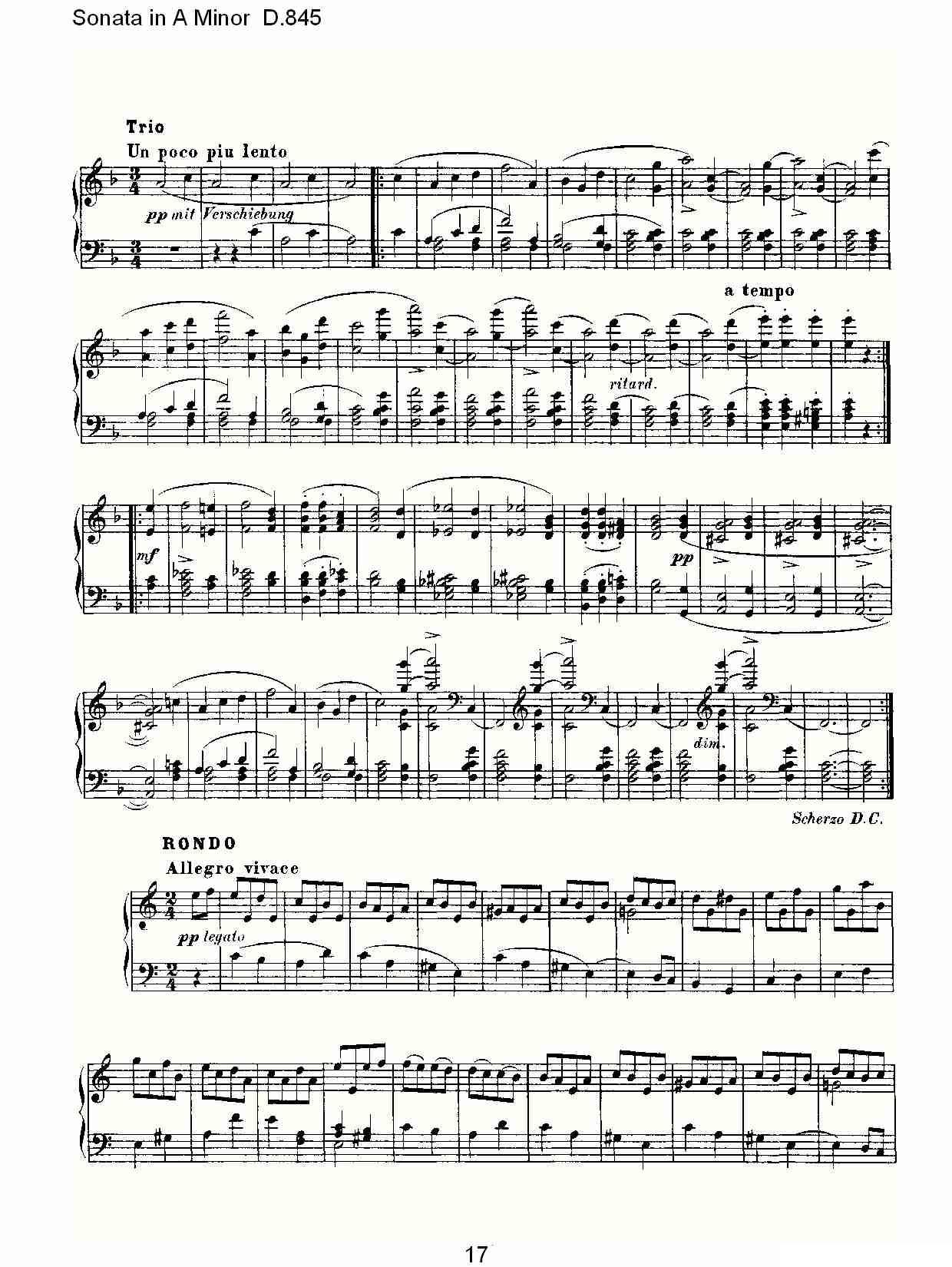 Sonata in A Minor D.845（A小调奏鸣曲 D.845）钢琴曲谱（图17）