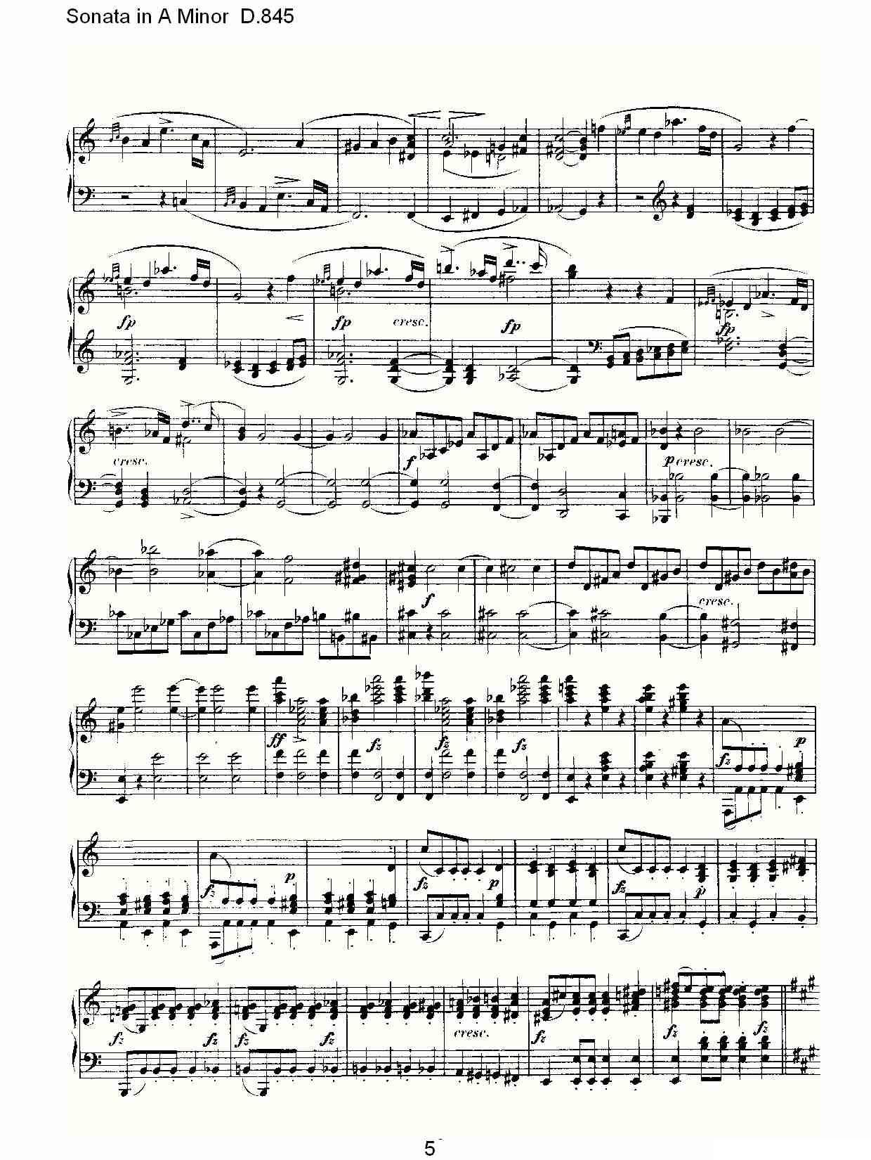 Sonata in A Minor D.845（A小调奏鸣曲 D.845）钢琴曲谱（图5）