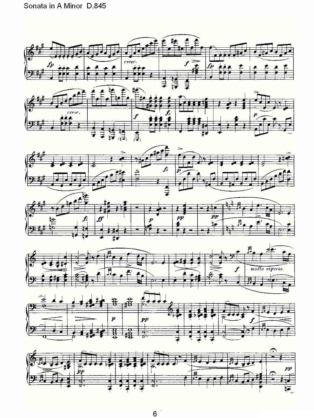 Sonata in A Minor D.845（A小调奏鸣曲 D.845）钢琴曲谱（图6）