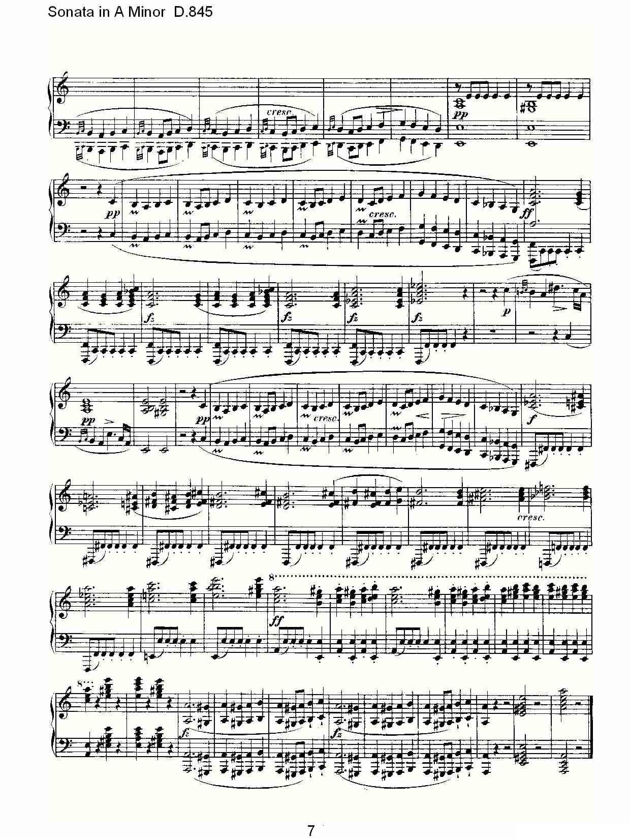 Sonata in A Minor D.845（A小调奏鸣曲 D.845）钢琴曲谱（图7）
