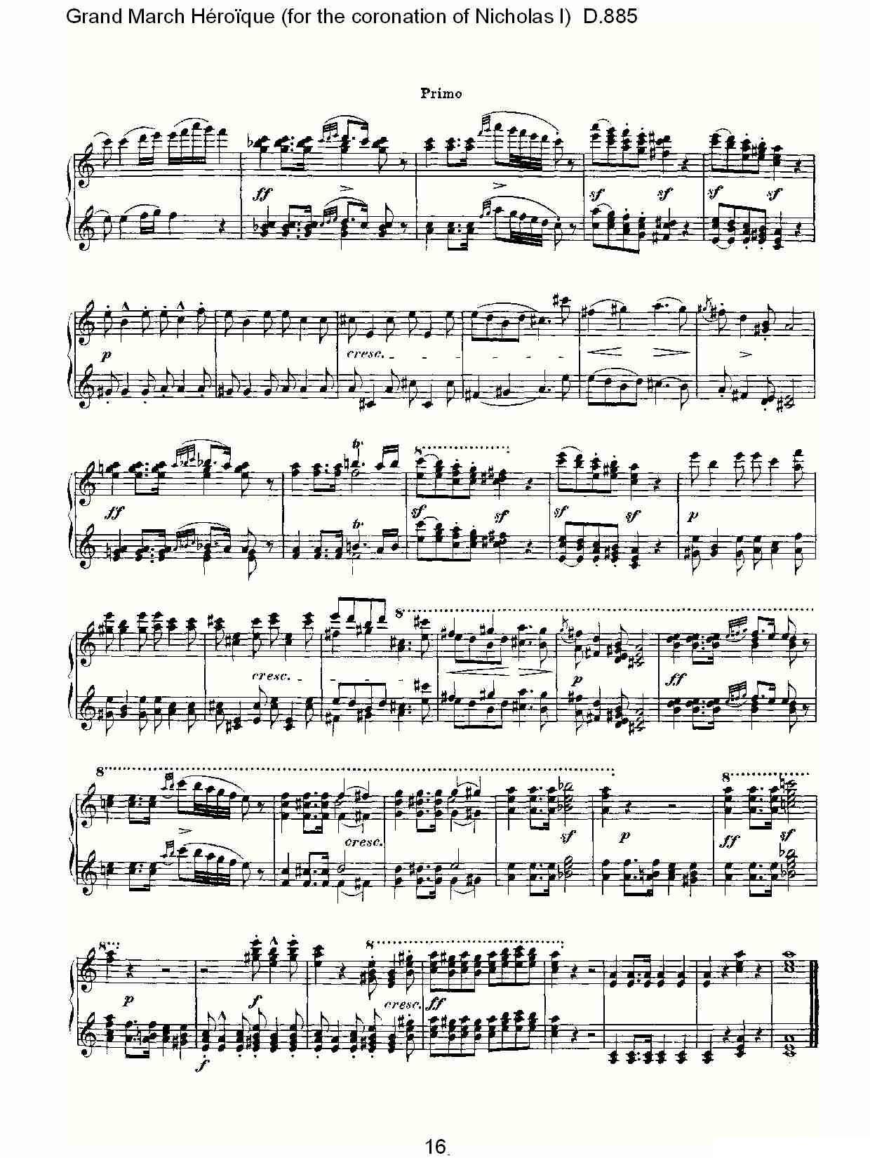 豪华进行曲（为尼古拉斯一世加冕礼而作)D.88）钢琴曲谱（图17）