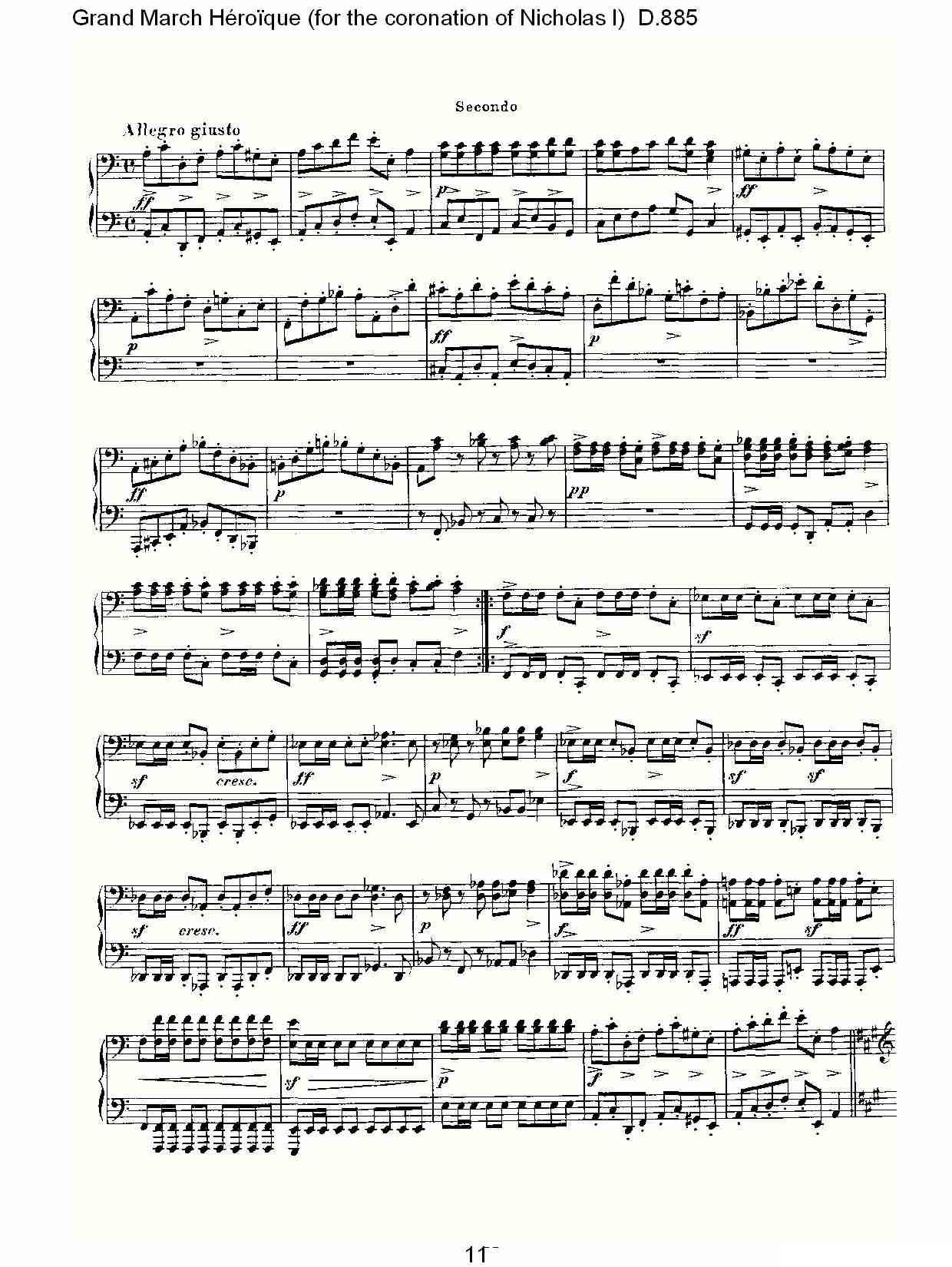 豪华进行曲（为尼古拉斯一世加冕礼而作)D.88）钢琴曲谱（图11）