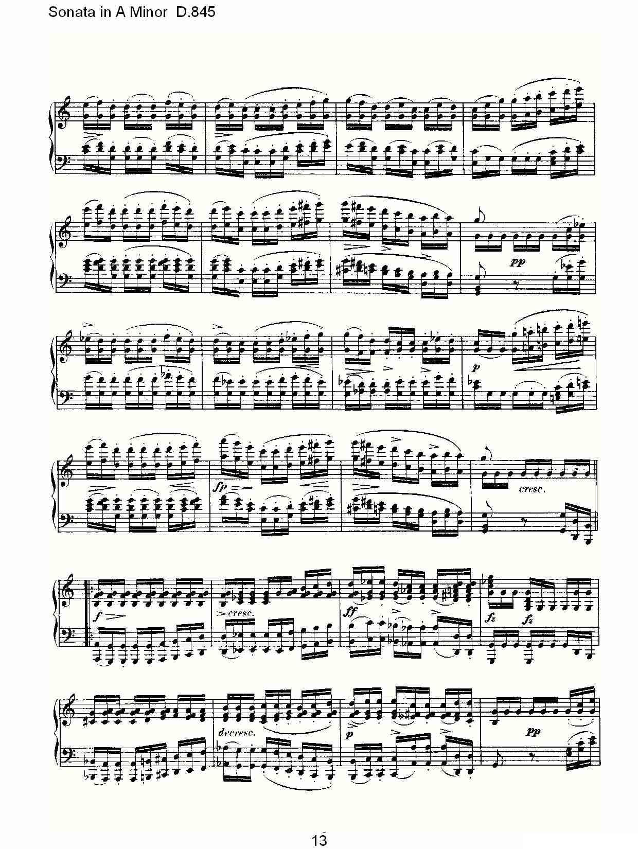Sonata in A Minor D.845（A小调奏鸣曲 D.845）钢琴曲谱（图13）