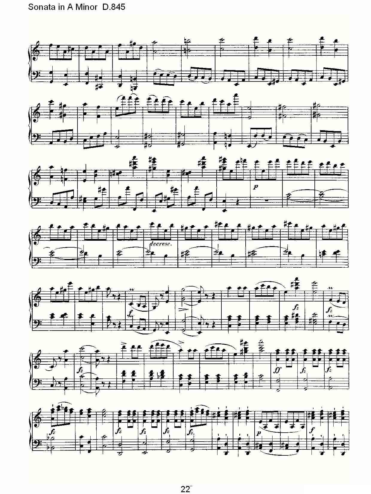 Sonata in A Minor D.845（A小调奏鸣曲 D.845）钢琴曲谱（图22）