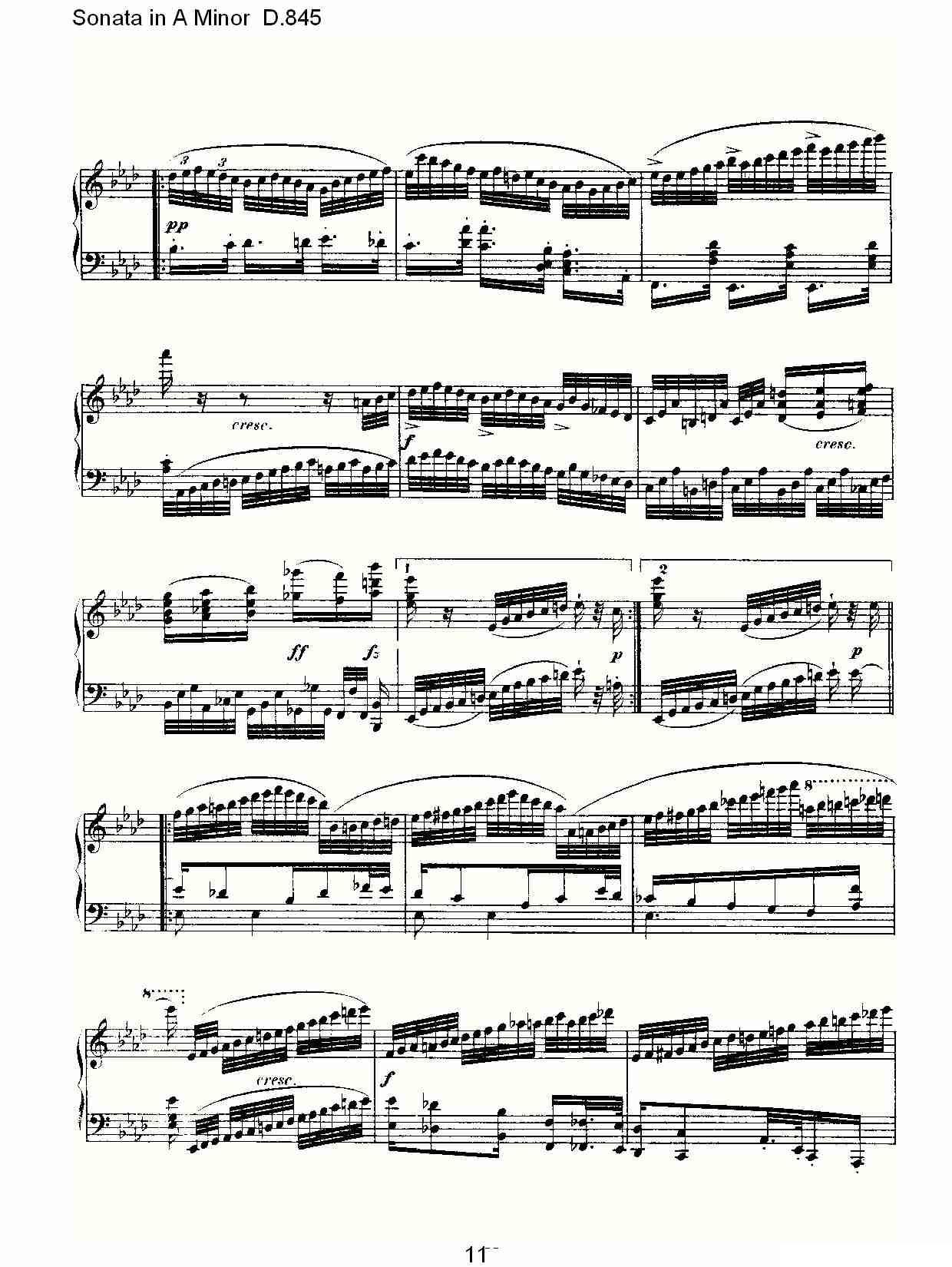 Sonata in A Minor D.845（A小调奏鸣曲 D.845）钢琴曲谱（图11）