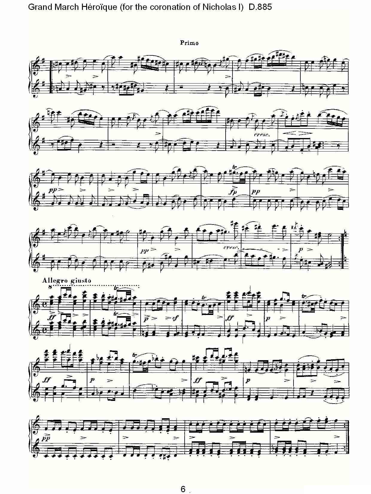 豪华进行曲（为尼古拉斯一世加冕礼而作)D.88）钢琴曲谱（图6）