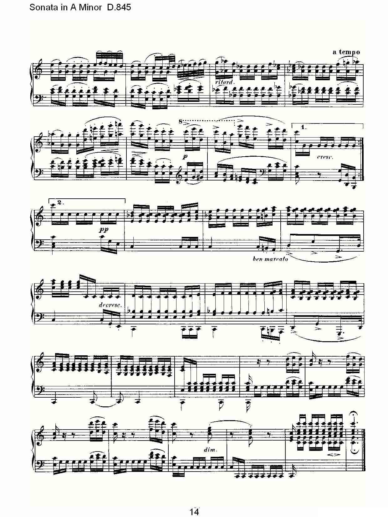Sonata in A Minor D.845（A小调奏鸣曲 D.845）钢琴曲谱（图14）