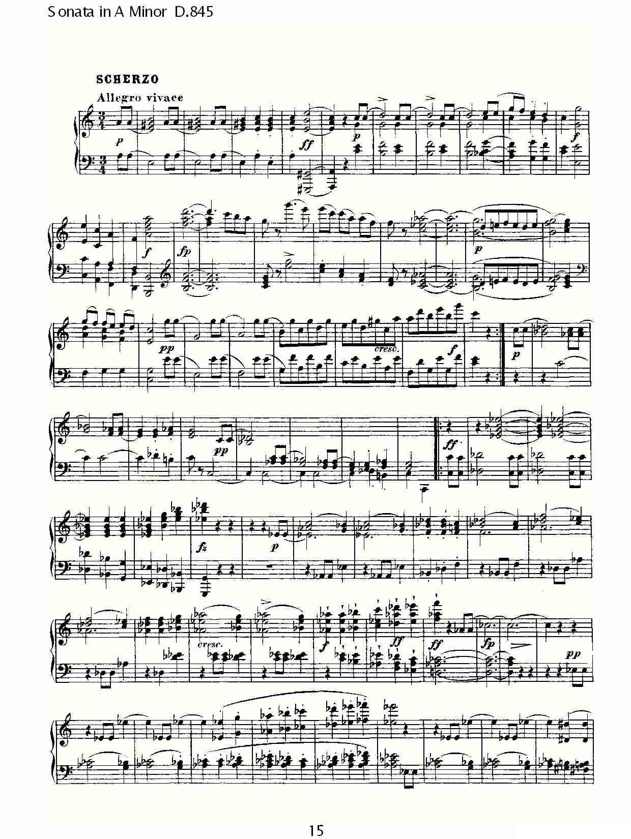 Sonata in A Minor D.845（A小调奏鸣曲 D.845）钢琴曲谱（图15）