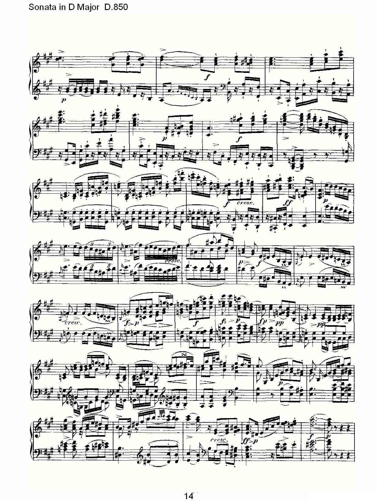 Sonata in D Major D.850（D大调奏鸣曲 D.850）钢琴曲谱（图14）