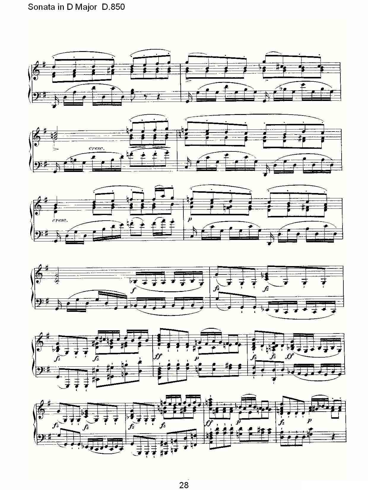 Sonata in D Major D.850（D大调奏鸣曲 D.850）钢琴曲谱（图28）