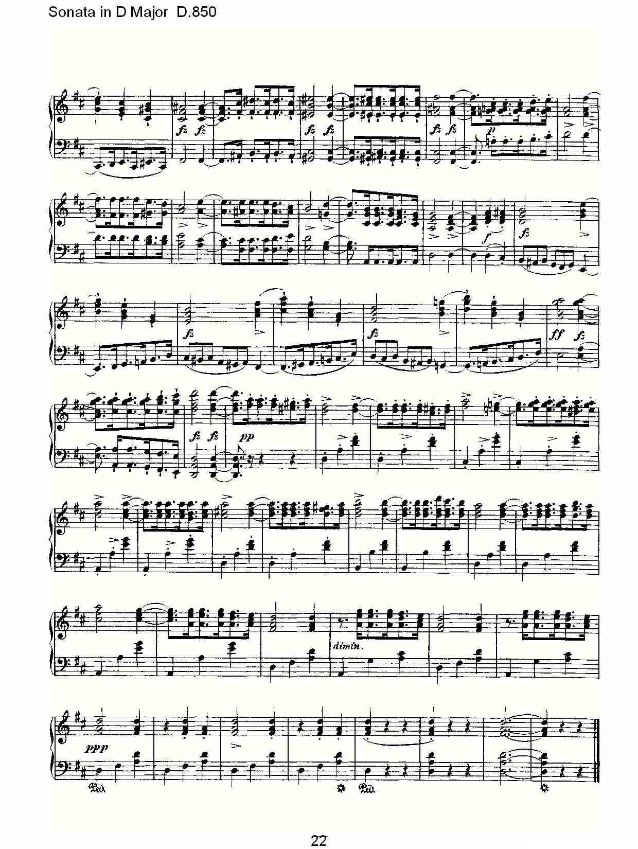 Sonata in D Major D.850（D大调奏鸣曲 D.850）钢琴曲谱（图22）