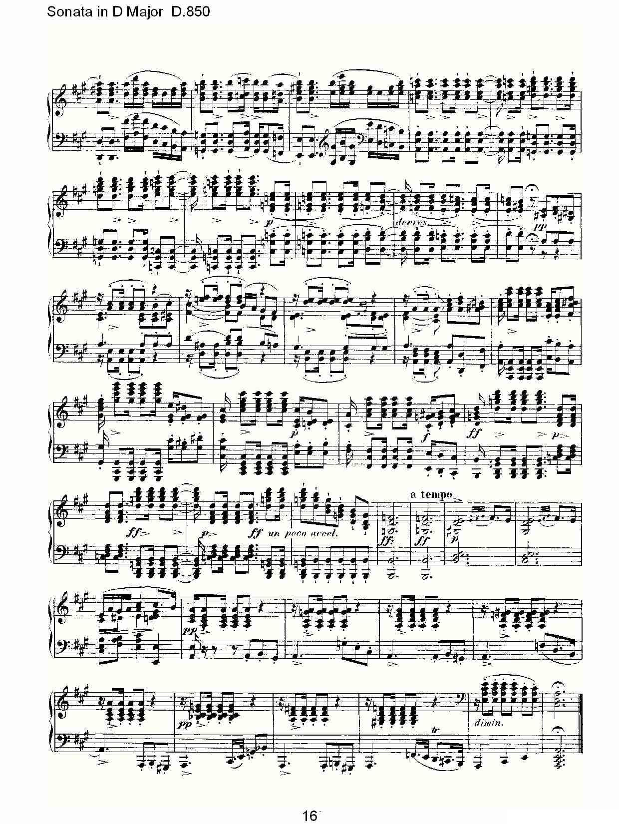 Sonata in D Major D.850（D大调奏鸣曲 D.850）钢琴曲谱（图16）