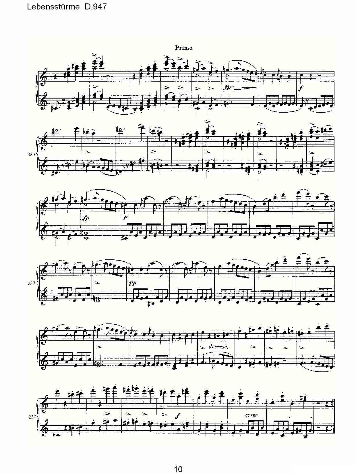 Lebensstürme D.947钢琴曲谱（图10）