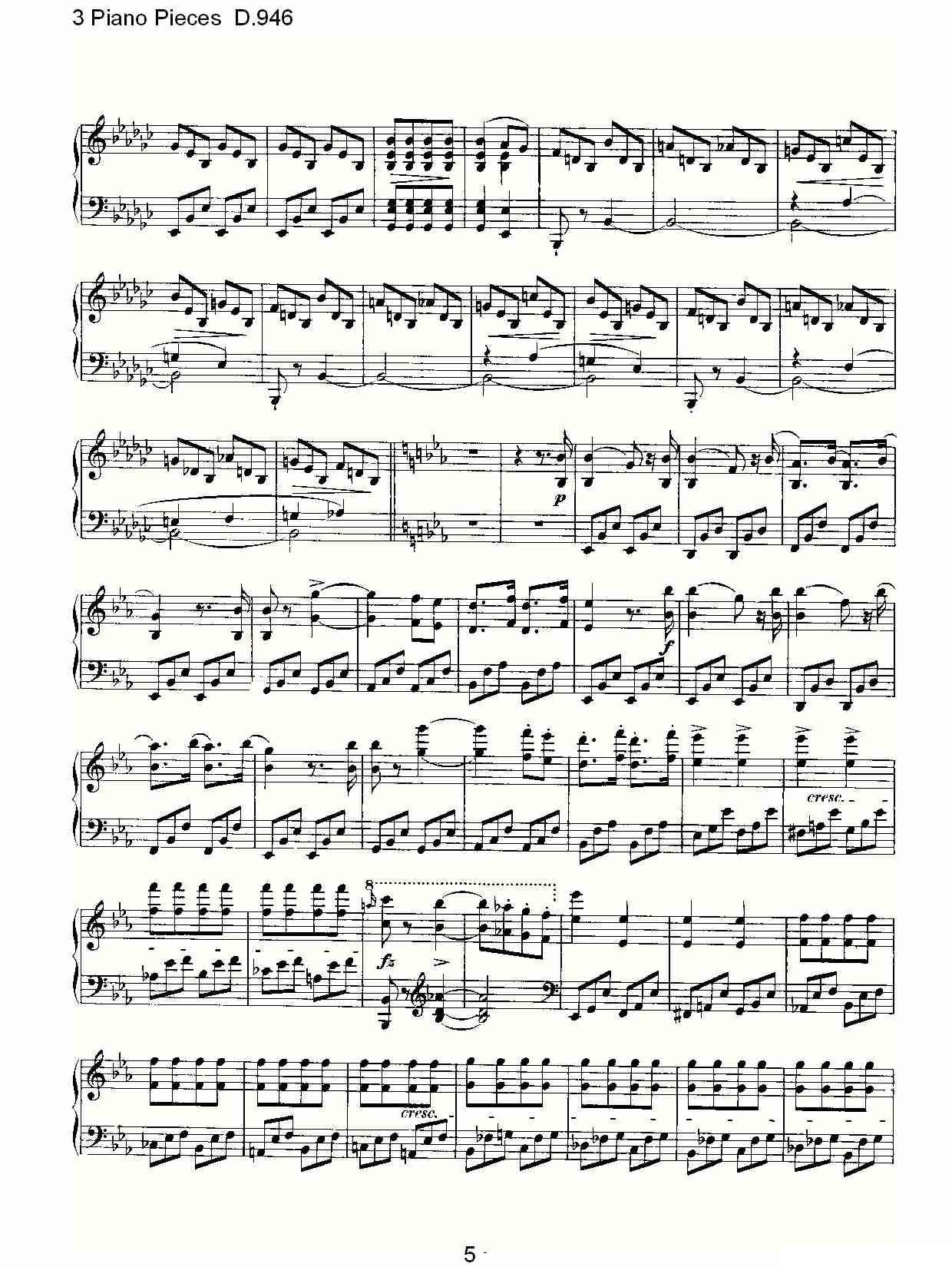 3 Piano Pieces D.946（钢琴三联奏D.946）钢琴曲谱（图5）