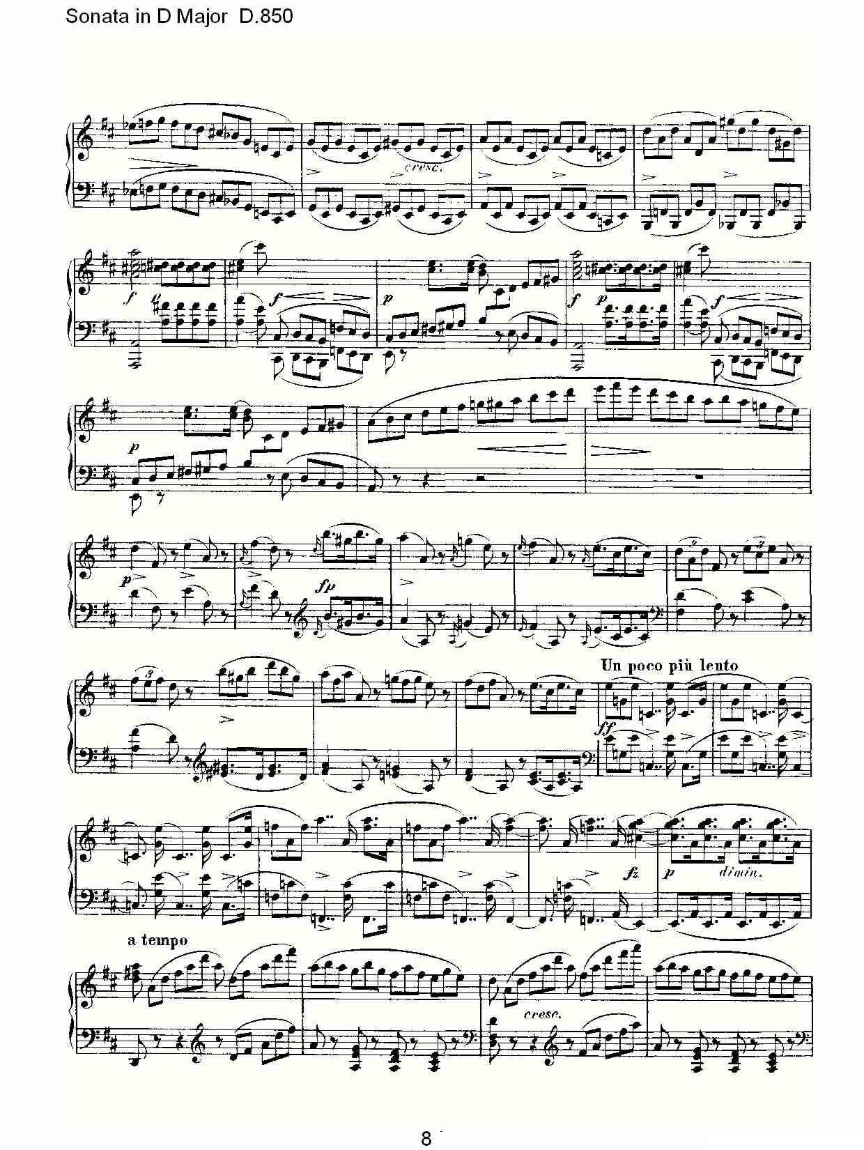 Sonata in D Major D.850（D大调奏鸣曲 D.850）钢琴曲谱（图8）