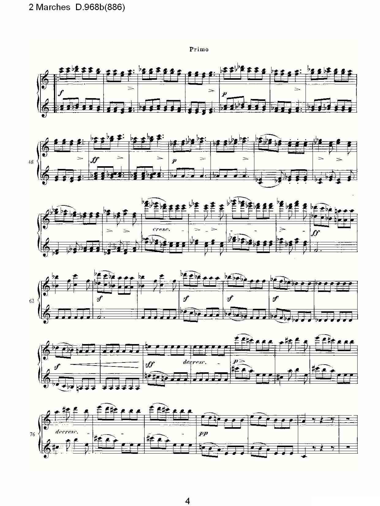 2 Marches D.968b（886 [2进行曲 D.968]）钢琴曲谱（图4）