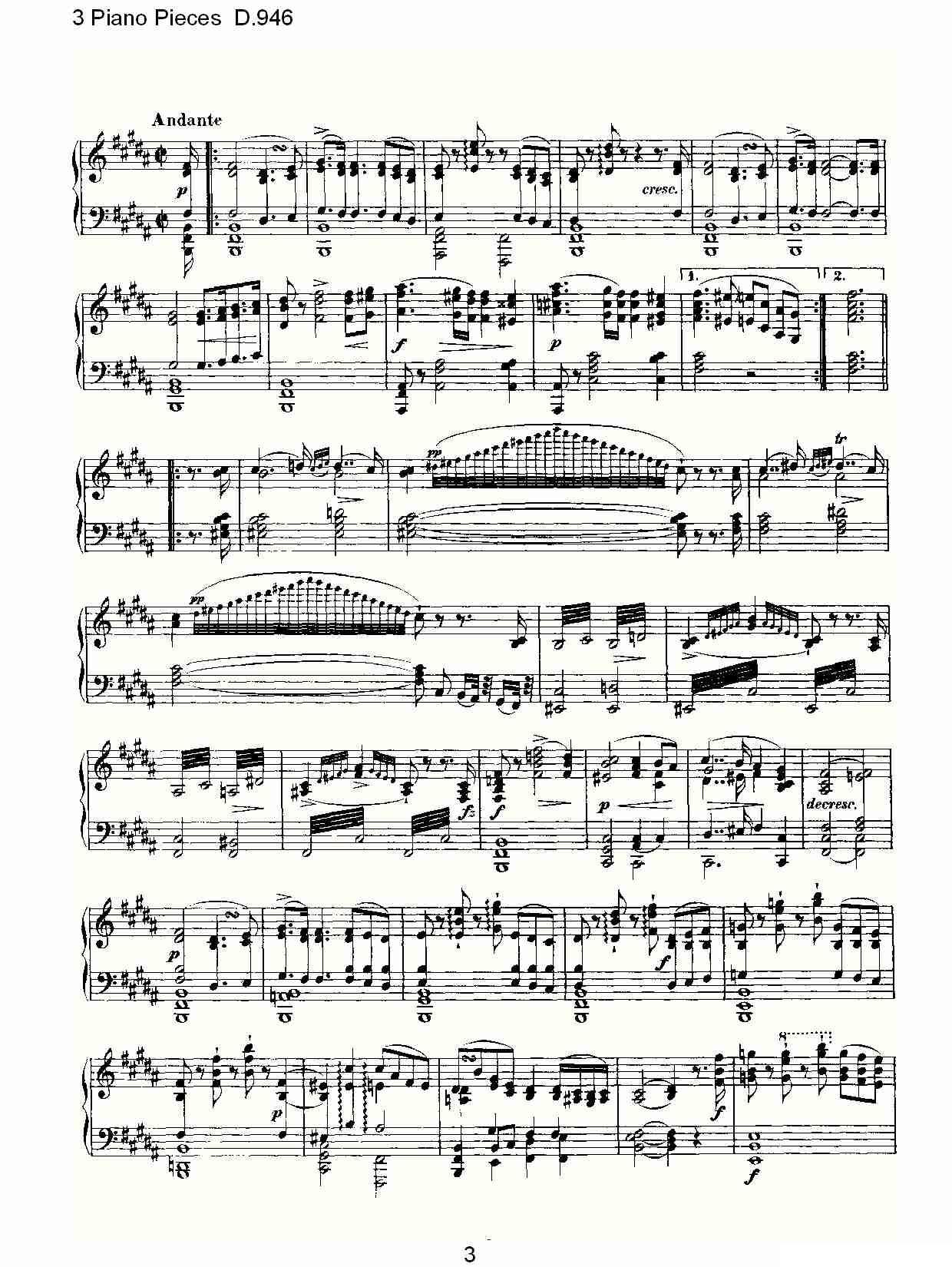 3 Piano Pieces D.946（钢琴三联奏D.946）钢琴曲谱（图3）