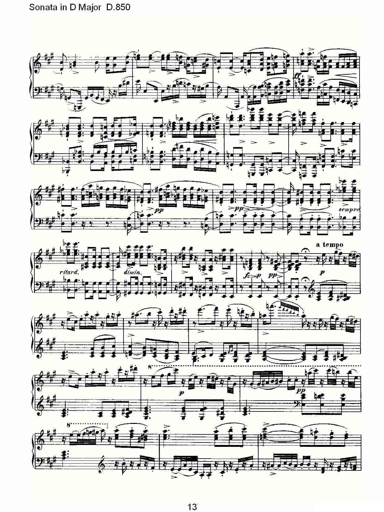 Sonata in D Major D.850（D大调奏鸣曲 D.850）钢琴曲谱（图13）