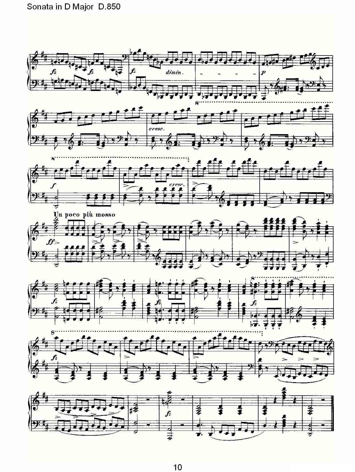 Sonata in D Major D.850（D大调奏鸣曲 D.850）钢琴曲谱（图10）