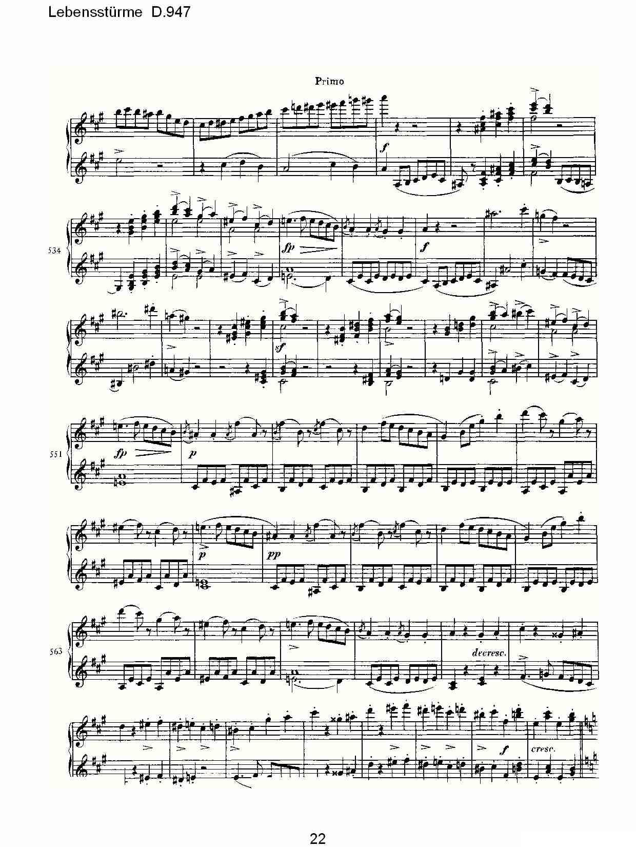 Lebensstürme D.947钢琴曲谱（图22）