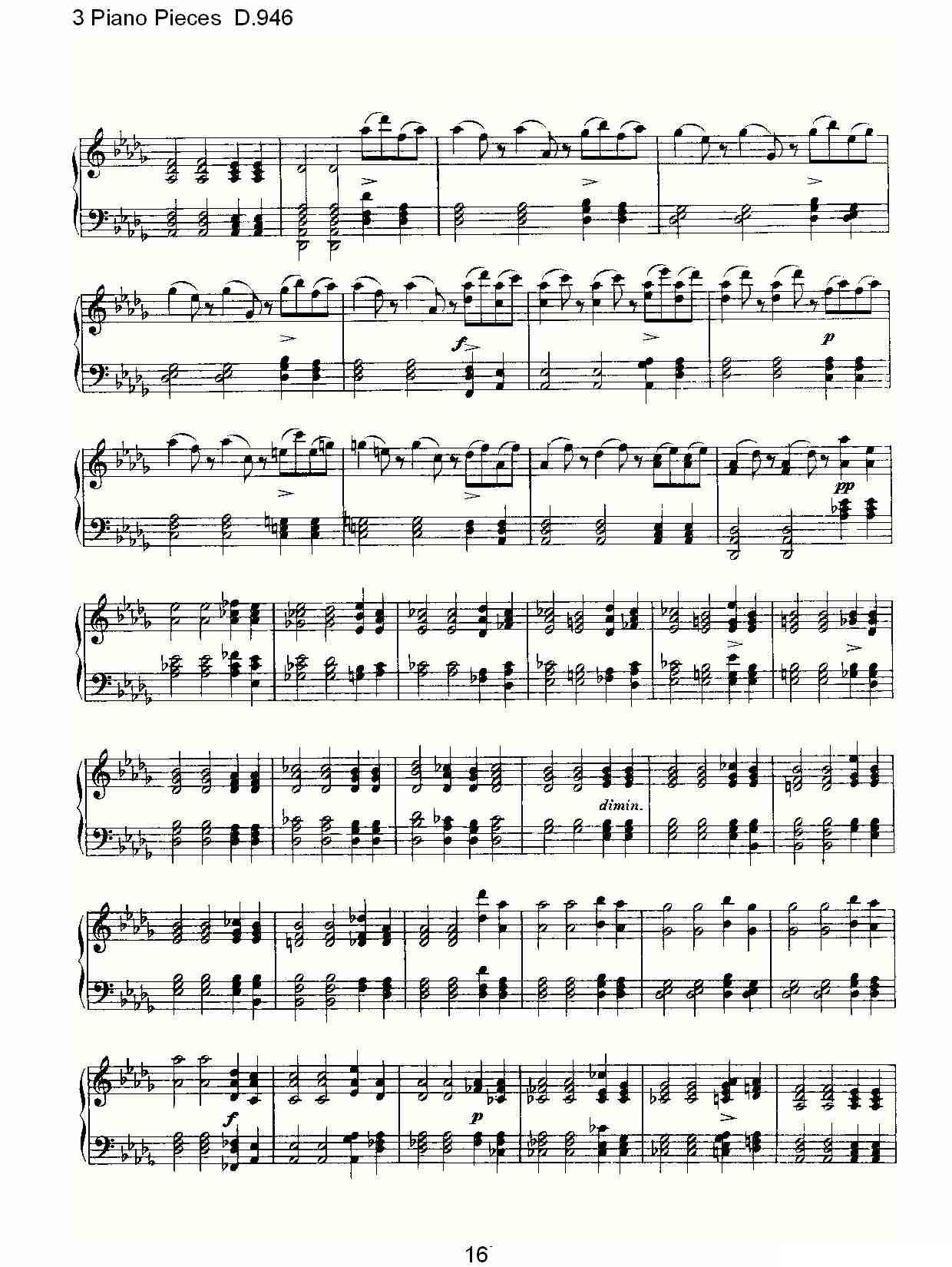 3 Piano Pieces D.946（钢琴三联奏D.946）钢琴曲谱（图16）