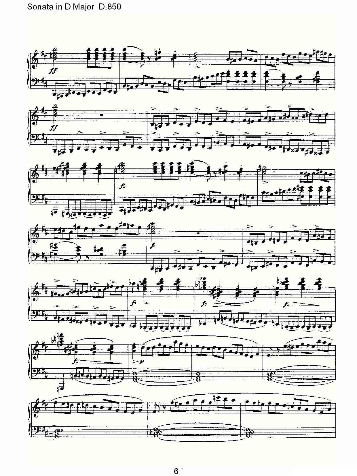 Sonata in D Major D.850（D大调奏鸣曲 D.850）钢琴曲谱（图6）