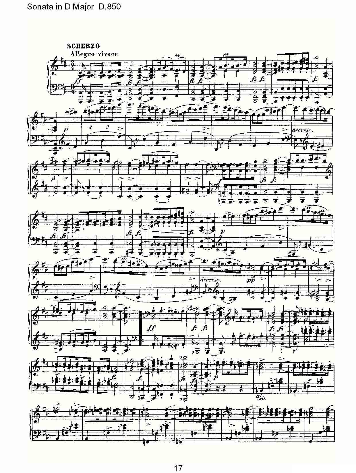 Sonata in D Major D.850（D大调奏鸣曲 D.850）钢琴曲谱（图17）