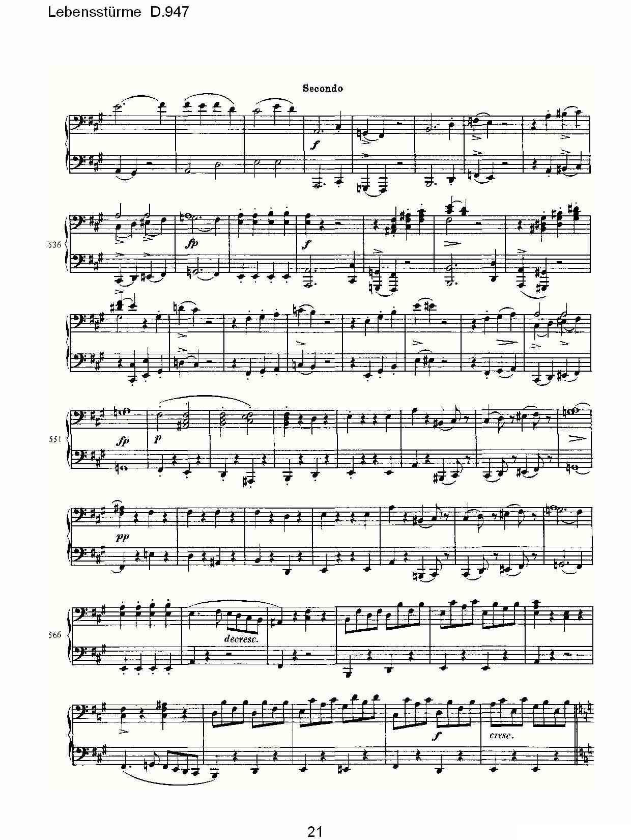 Lebensstürme D.947钢琴曲谱（图21）