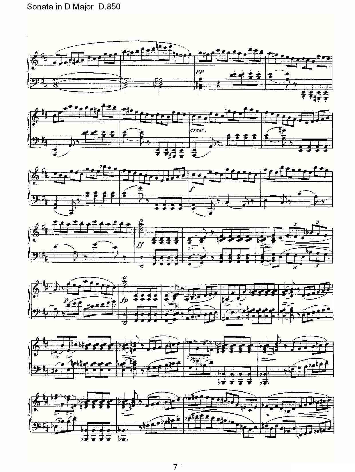 Sonata in D Major D.850（D大调奏鸣曲 D.850）钢琴曲谱（图7）