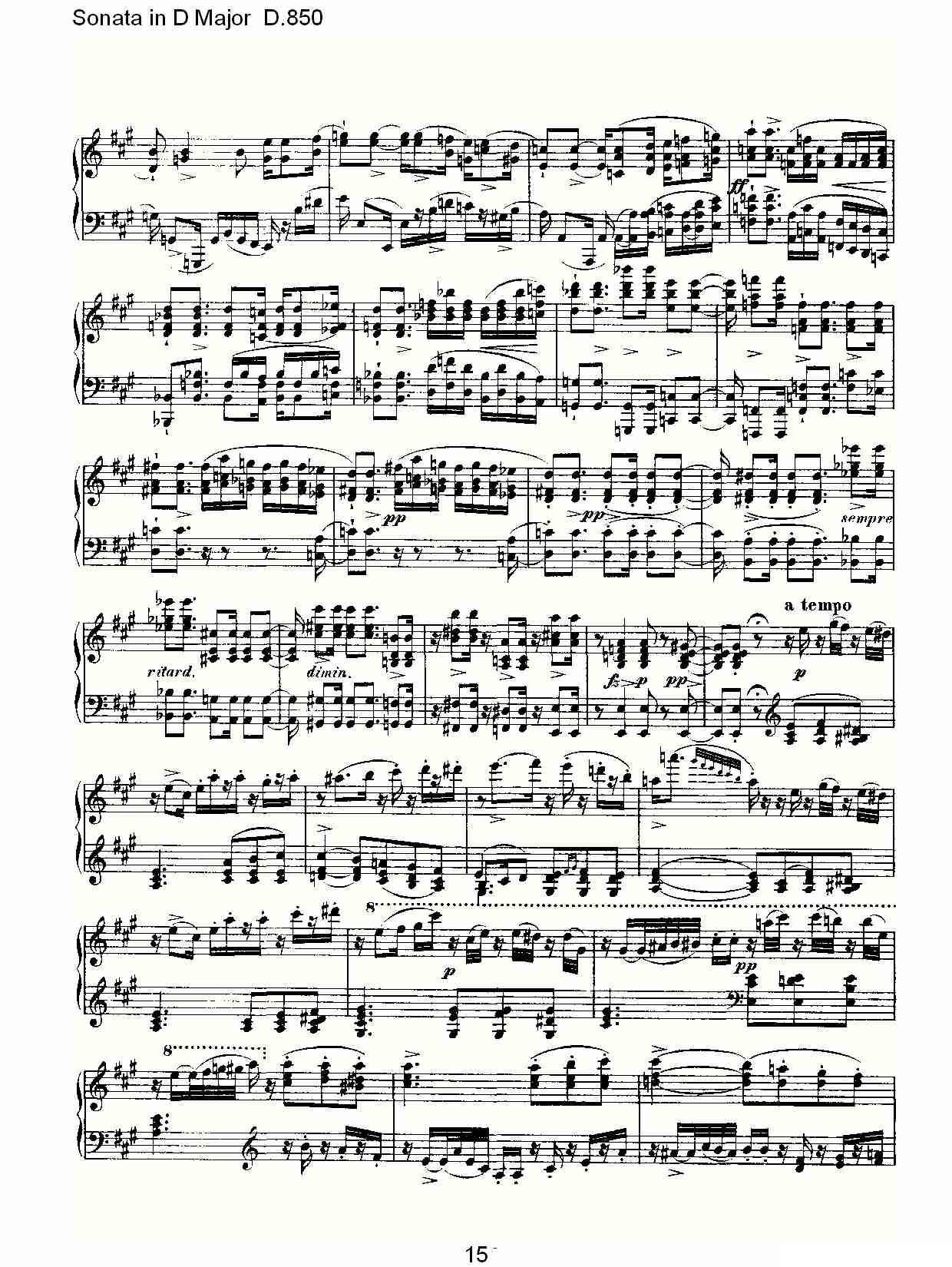 Sonata in D Major D.850（D大调奏鸣曲 D.850）钢琴曲谱（图15）