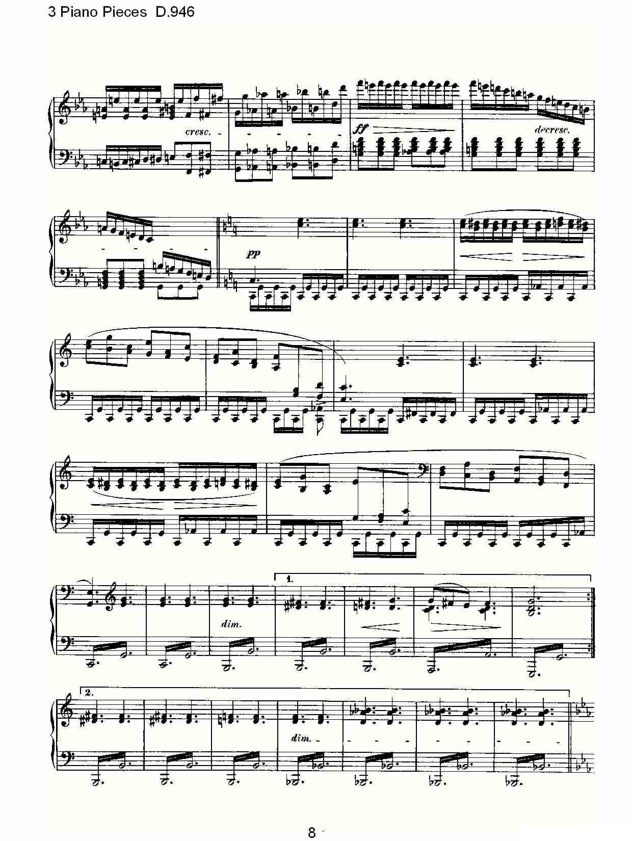 3 Piano Pieces D.946（钢琴三联奏D.946）钢琴曲谱（图8）