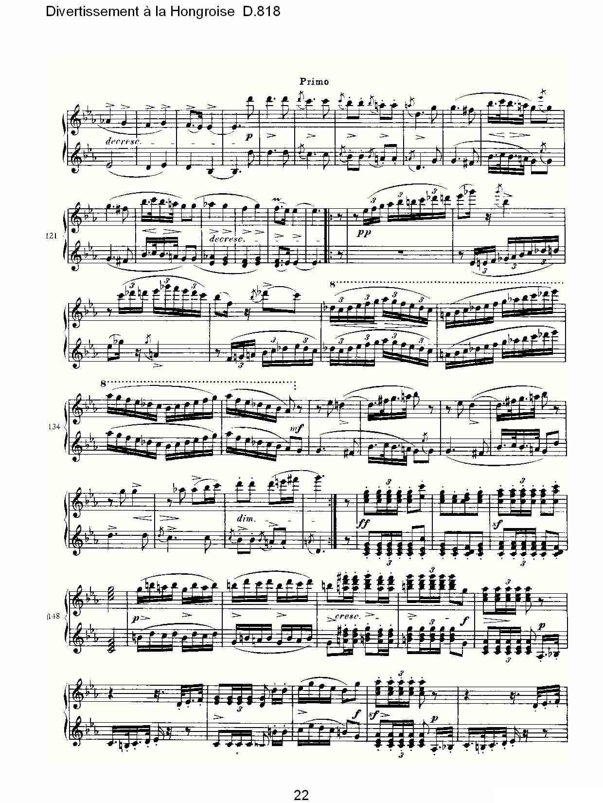 Divertissement à la Hongroise D.818钢琴曲谱（图22）