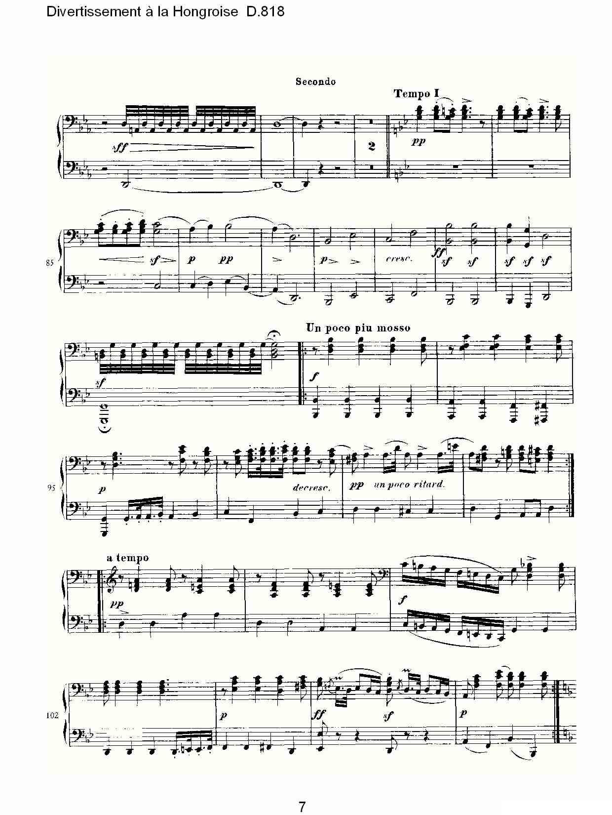 Divertissement à la Hongroise D.818钢琴曲谱（图7）
