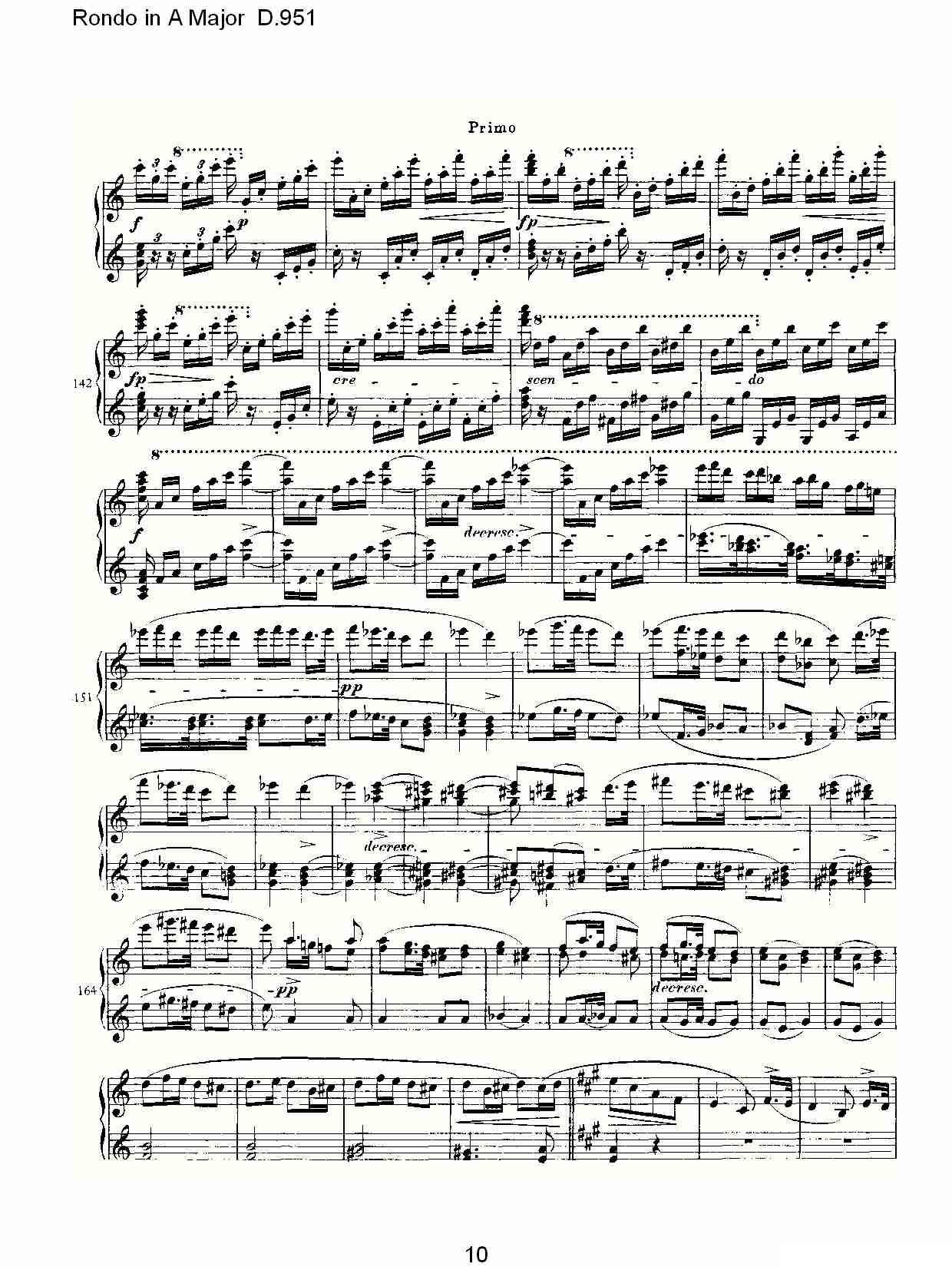 Rondo in A Major D.951（Ａ大调回旋曲D.951）钢琴曲谱（图10）