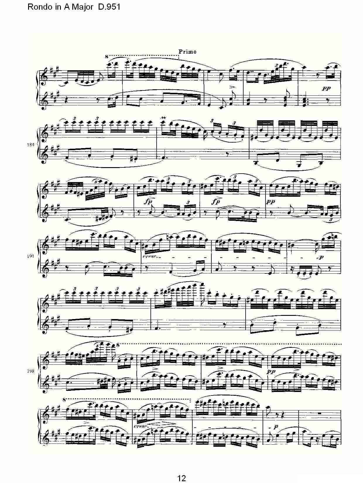 Rondo in A Major D.951（Ａ大调回旋曲D.951）钢琴曲谱（图12）