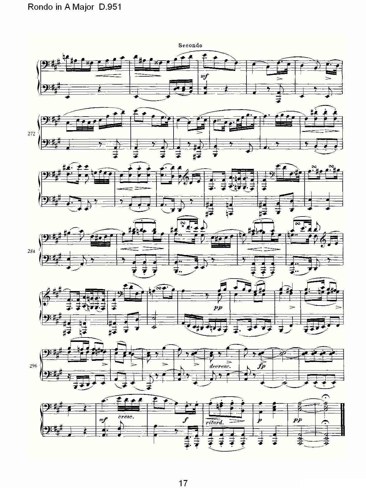 Rondo in A Major D.951（Ａ大调回旋曲D.951）钢琴曲谱（图17）