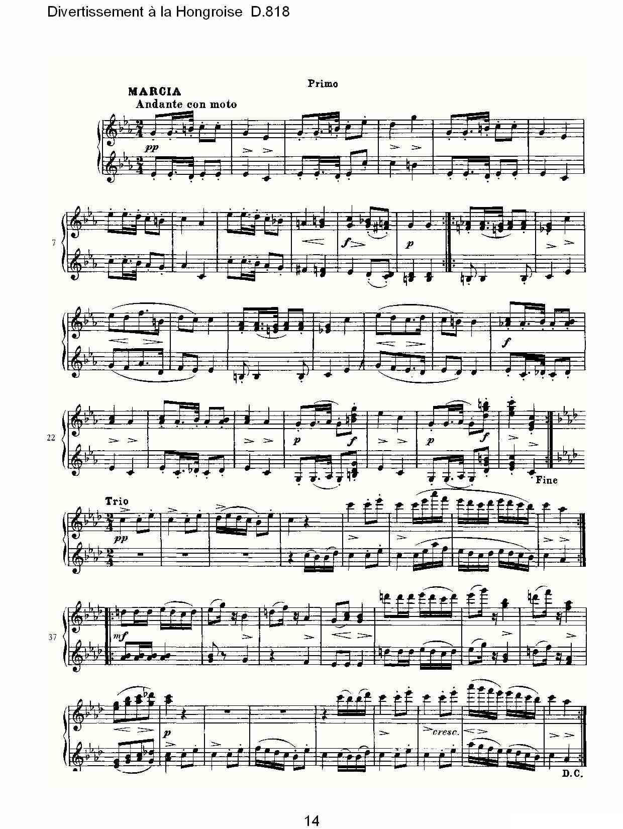Divertissement à la Hongroise D.818钢琴曲谱（图14）