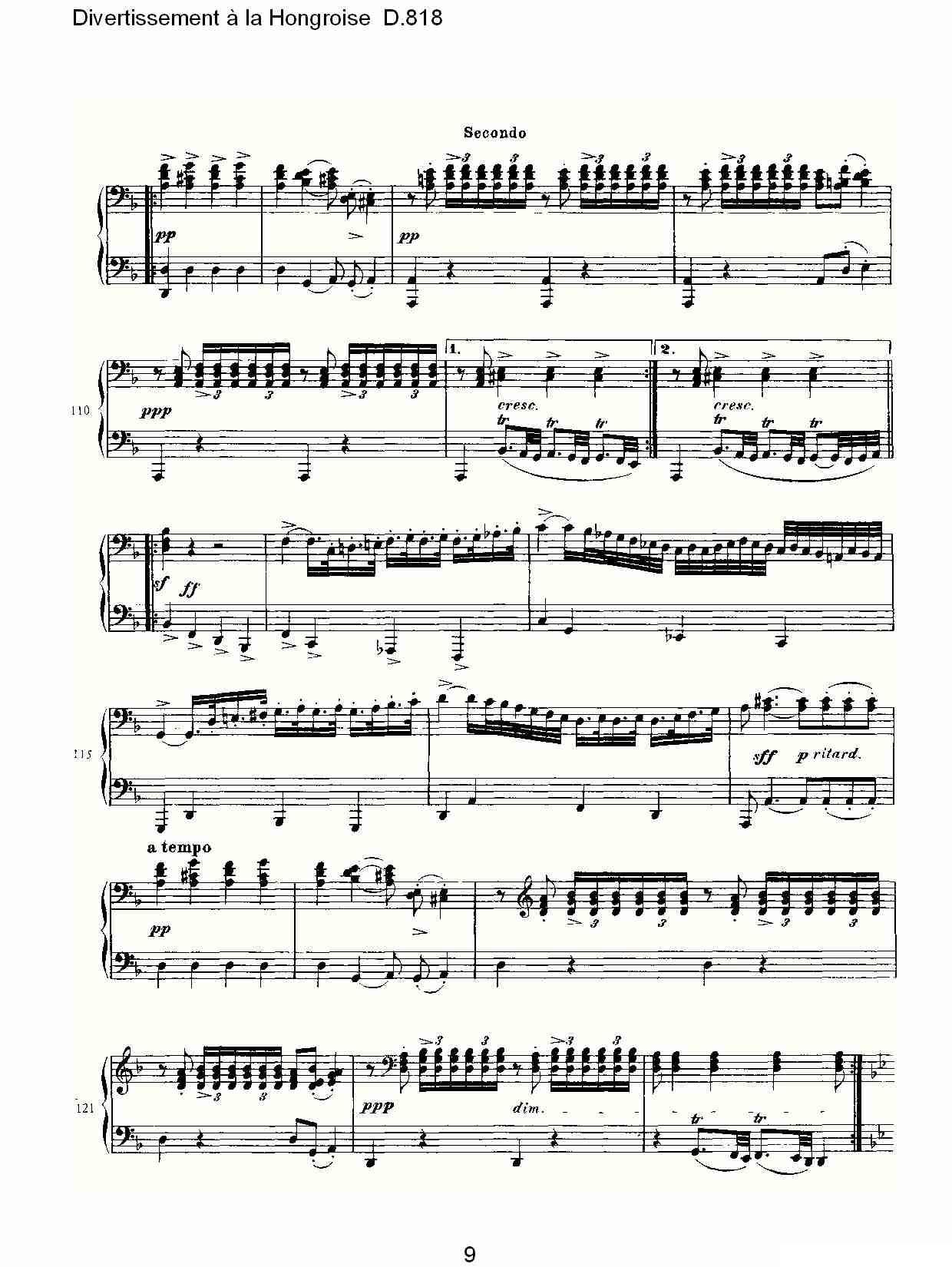 Divertissement à la Hongroise D.818钢琴曲谱（图9）