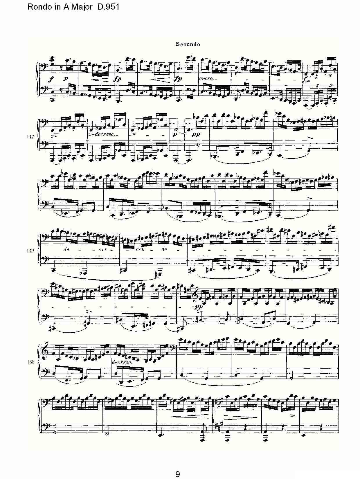 Rondo in A Major D.951（Ａ大调回旋曲D.951）钢琴曲谱（图9）