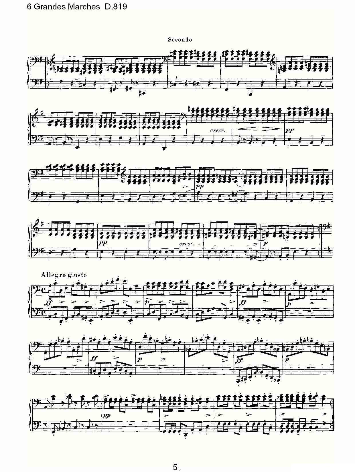 6 Grandes Marches D.819（6 贵族进行曲 D.819）钢琴曲谱（图5）