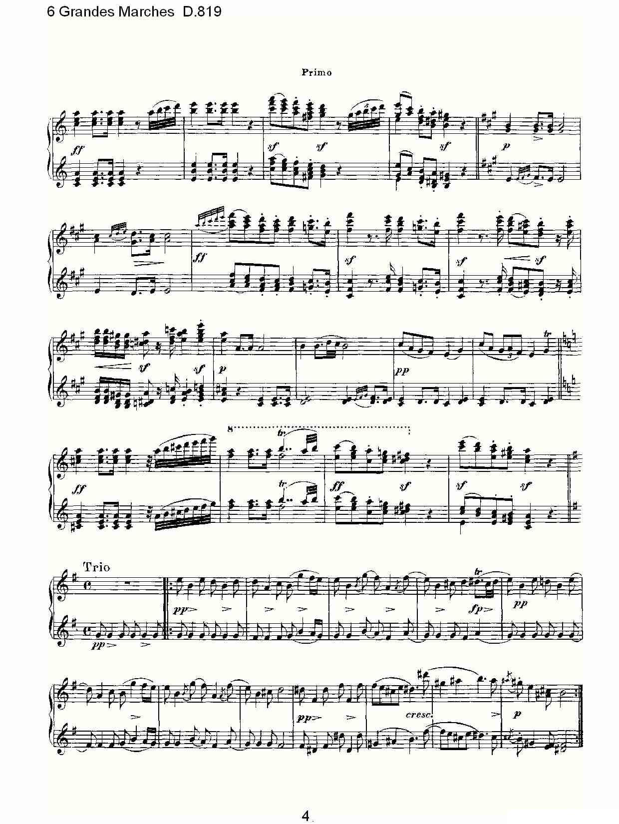 6 Grandes Marches D.819（6 贵族进行曲 D.819）钢琴曲谱（图4）