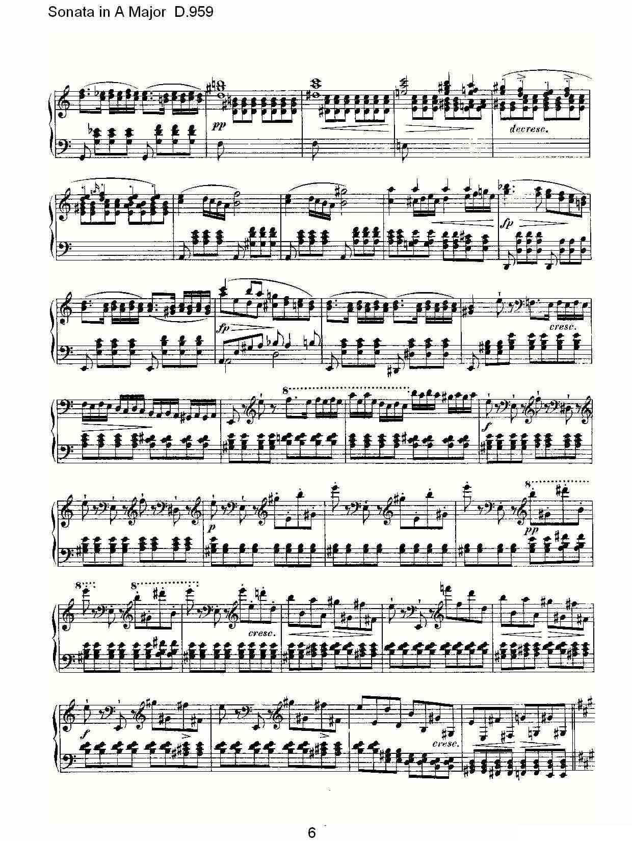 Sonata in A Major D.959（A大调奏鸣曲 D.959）钢琴曲谱（图6）