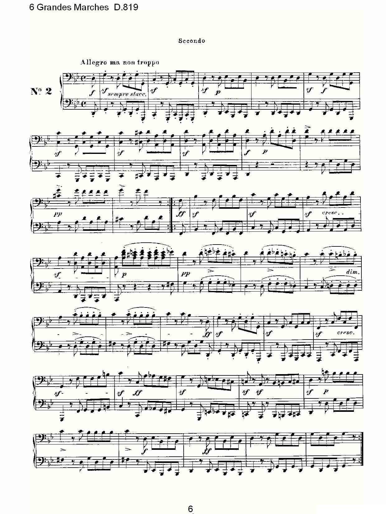 6 Grandes Marches D.819（6 贵族进行曲 D.819）钢琴曲谱（图6）