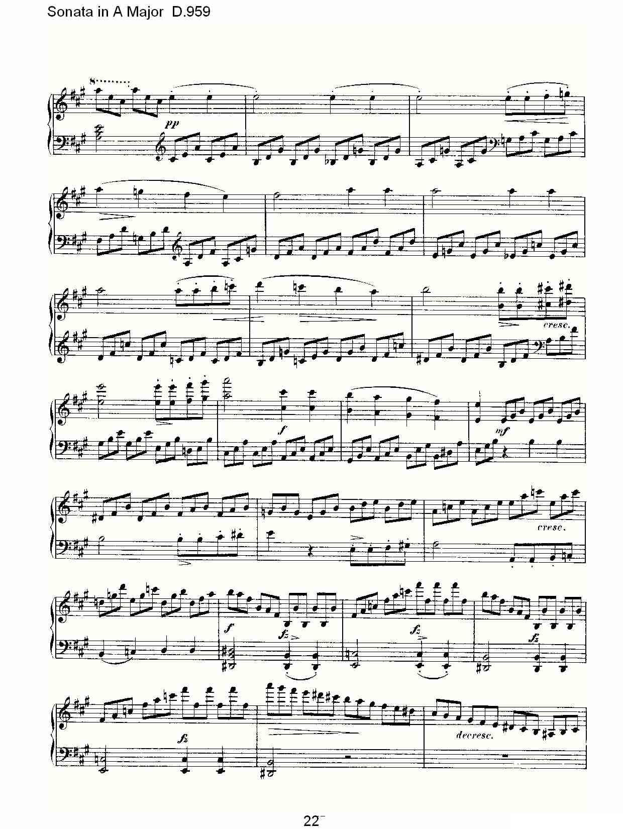 Sonata in A Major D.959（A大调奏鸣曲 D.959）钢琴曲谱（图22）