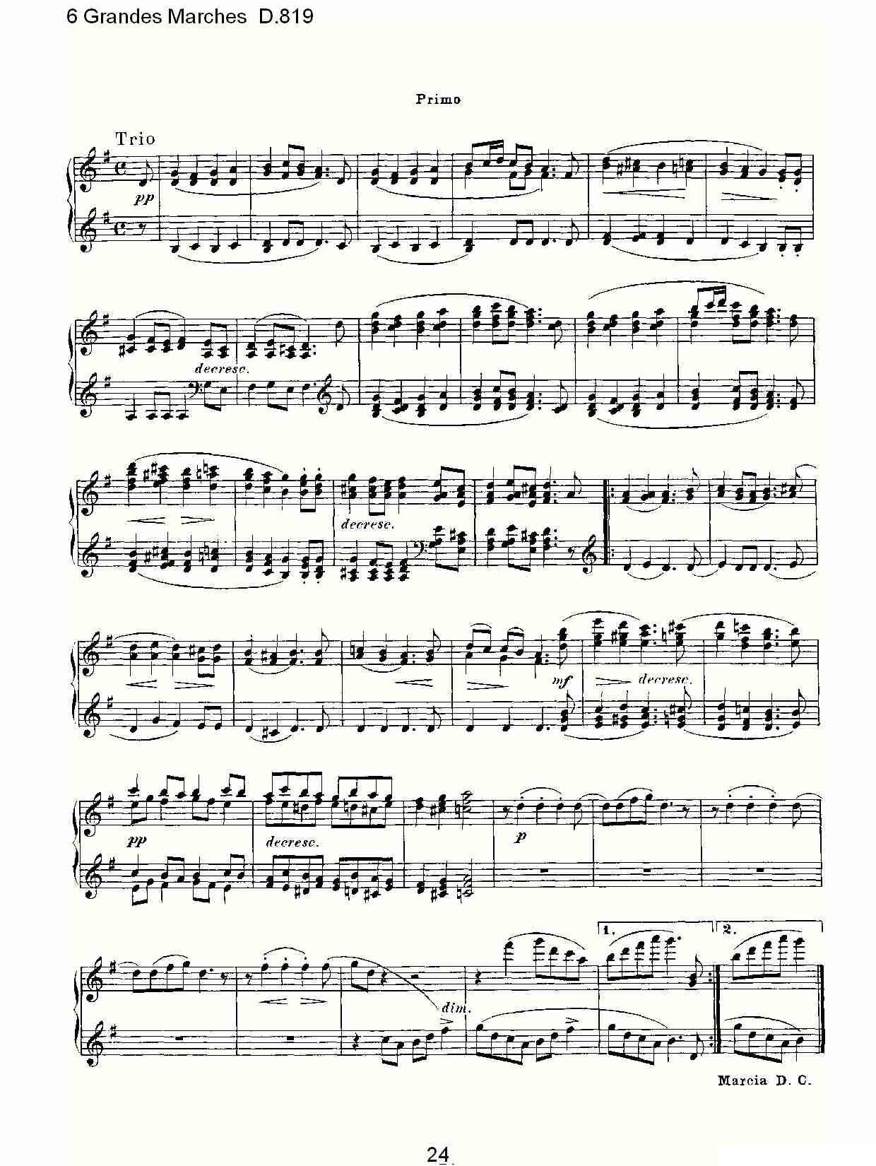 6 Grandes Marches D.819（6 贵族进行曲 D.819）钢琴曲谱（图24）