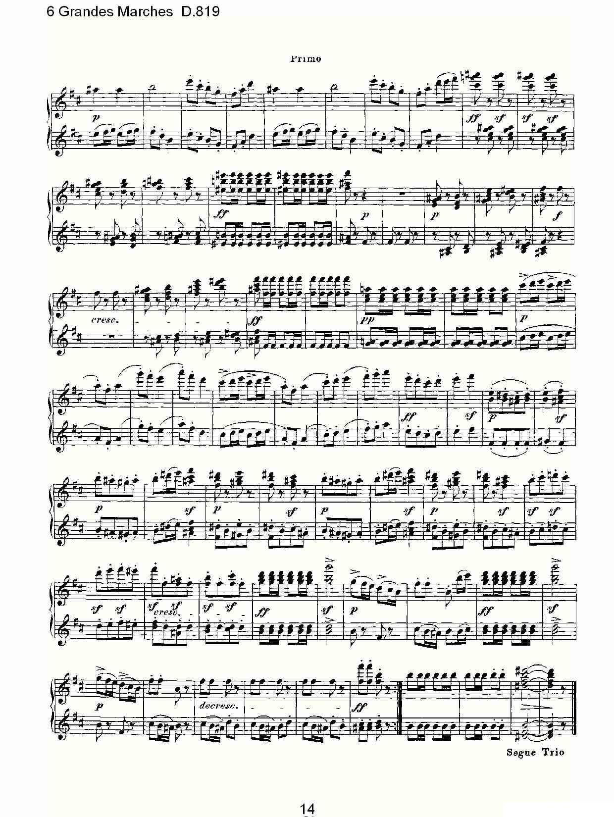 6 Grandes Marches D.819（6 贵族进行曲 D.819）钢琴曲谱（图14）