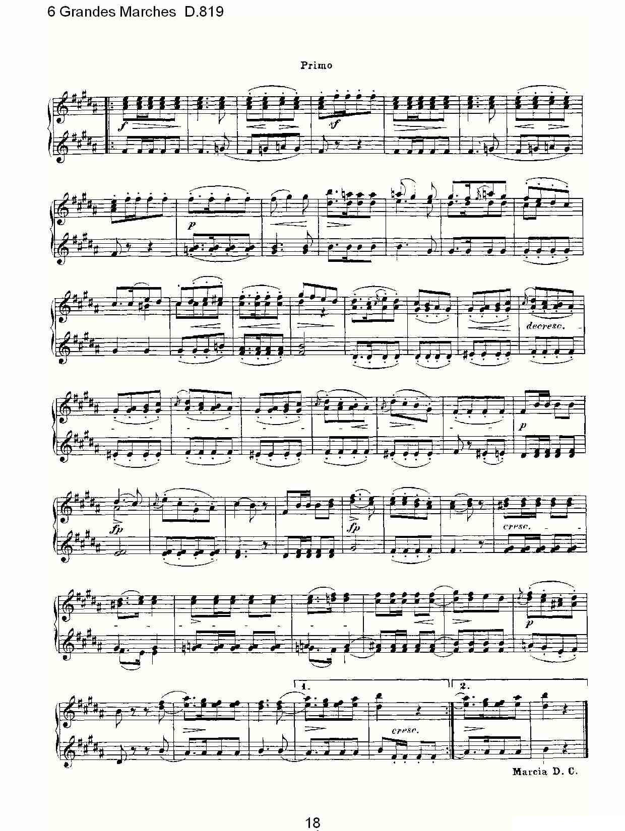 6 Grandes Marches D.819（6 贵族进行曲 D.819）钢琴曲谱（图18）