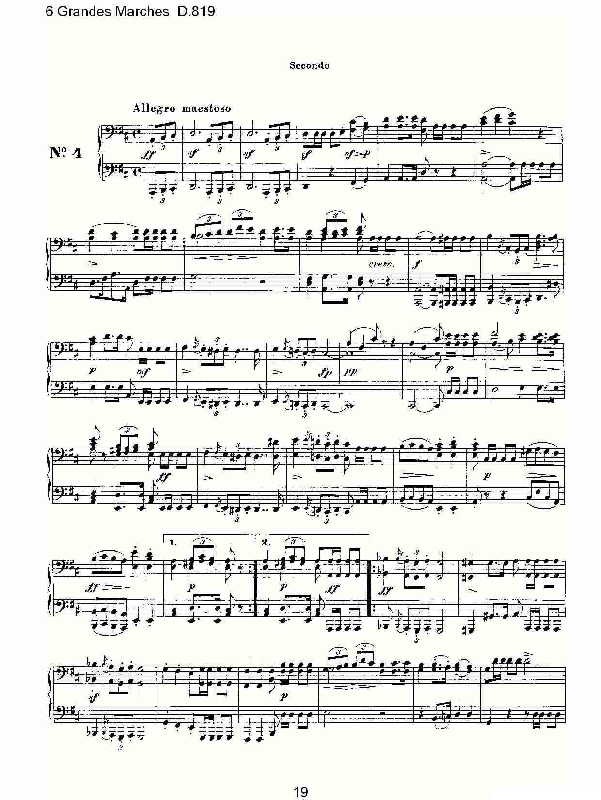 6 Grandes Marches D.819（6 贵族进行曲 D.819）钢琴曲谱（图19）