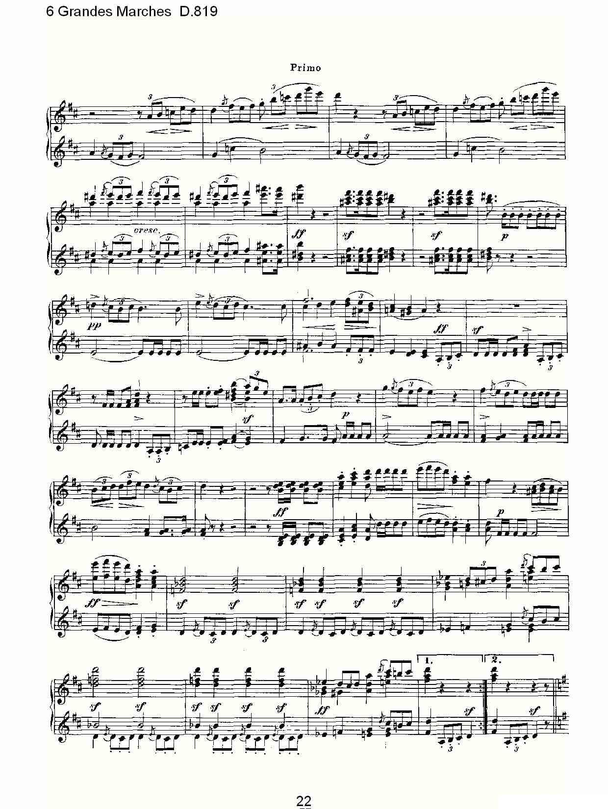 6 Grandes Marches D.819（6 贵族进行曲 D.819）钢琴曲谱（图22）