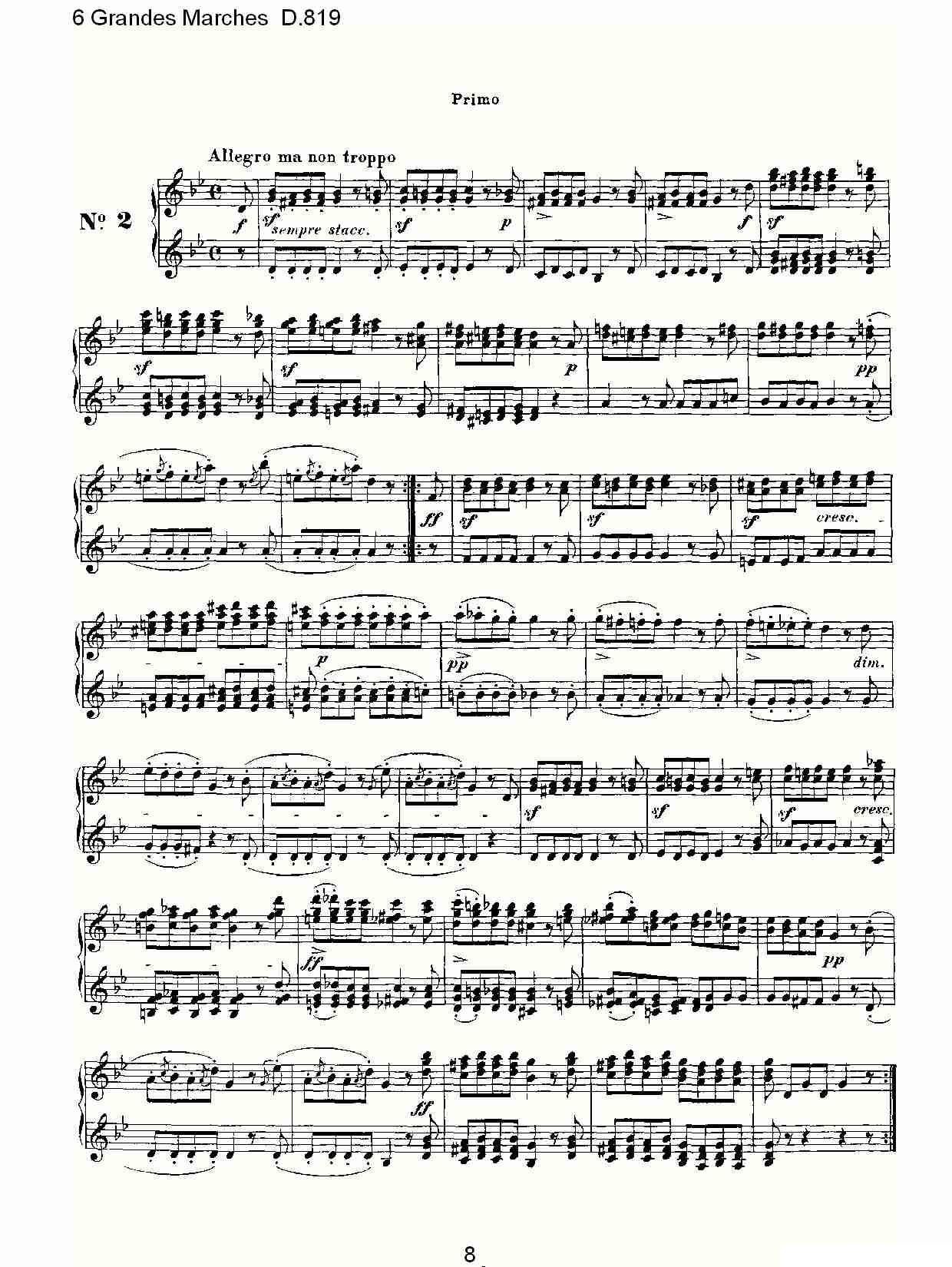 6 Grandes Marches D.819（6 贵族进行曲 D.819）钢琴曲谱（图8）